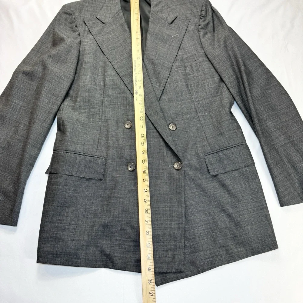 Vtg Polo Ralph Lauren Suit Jacket 42XL Relaxed Fit Double Breasted Wool 90s Gray